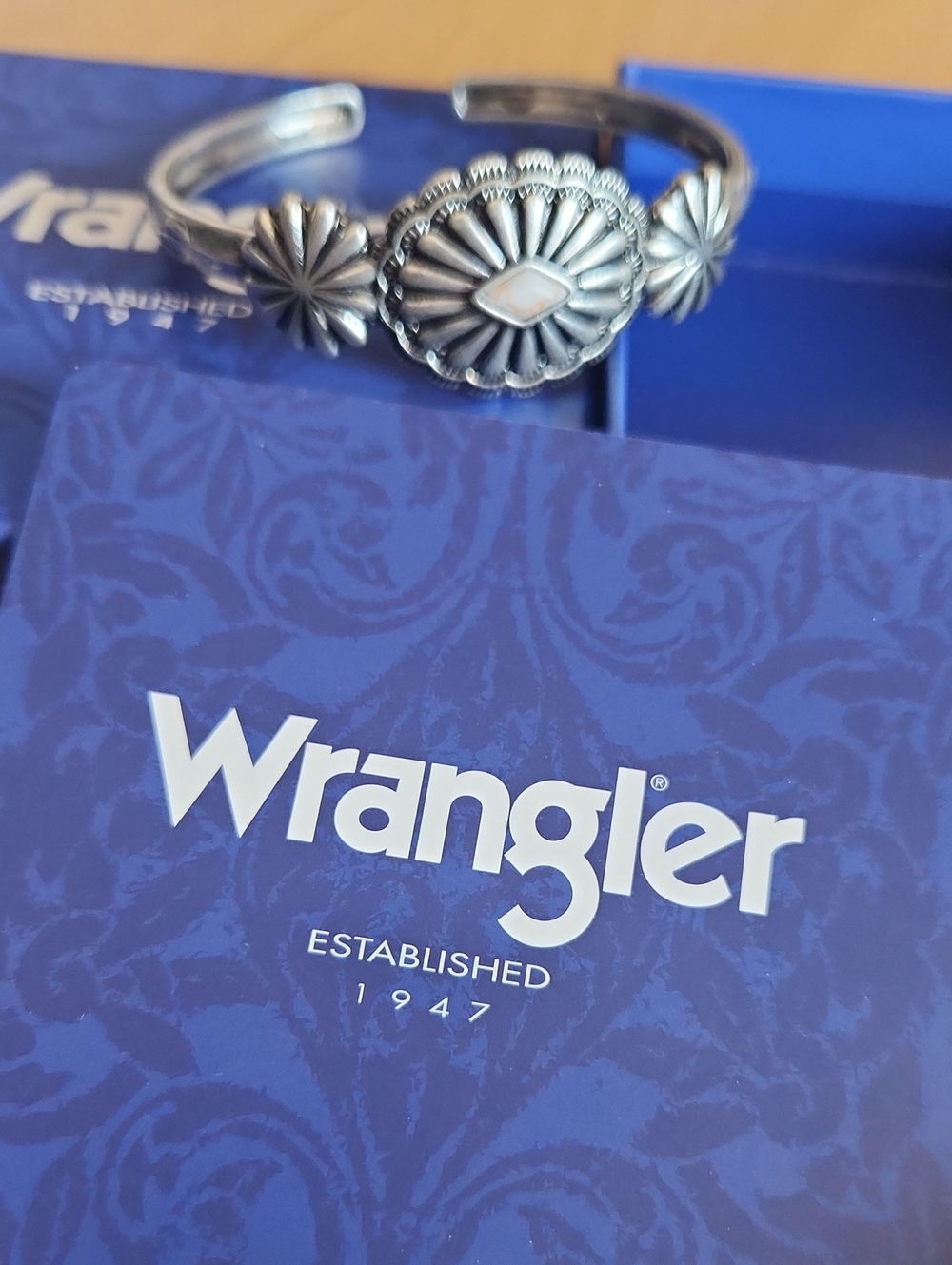 Wrangler Silver Western Concho Cuff Bracelet